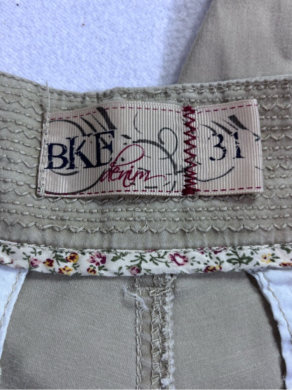 BKE Serena Curvy Fit Khaki Wide Leg Pants 31 Mid Rise Y2K Utility Casual Stretch - Picture 4 of 14